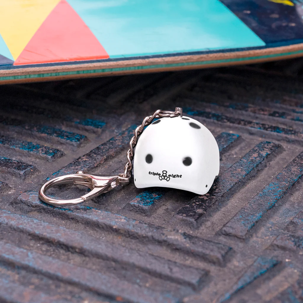Helmet Key Chain - White