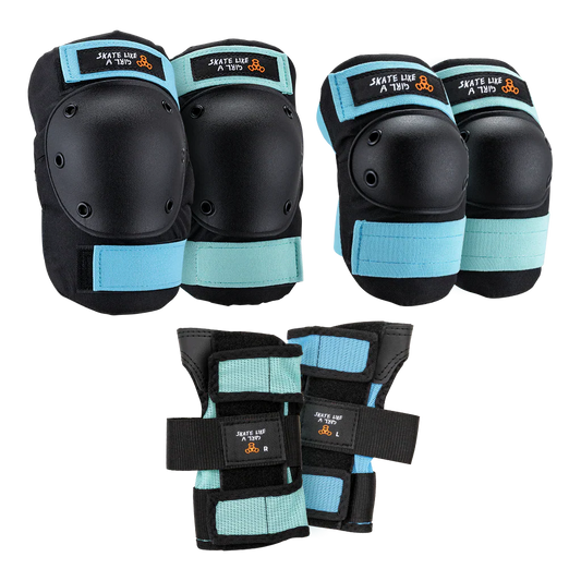 Triple 8 | Saver Series 3 Pack Pads - Skate Like a Girl - Blue/Green