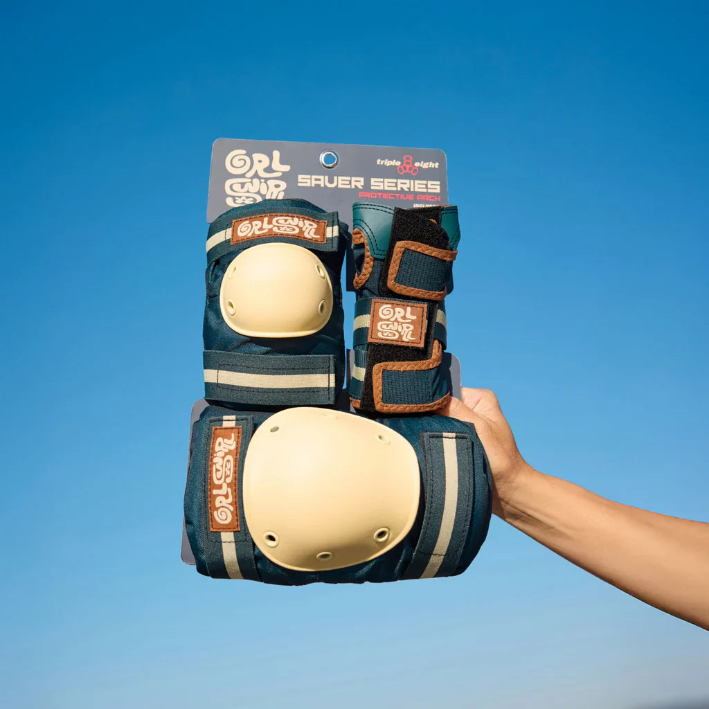 Triple 8 | Saver Series Pads 3-Pack - Grl Swirl Signature Edition - Blue