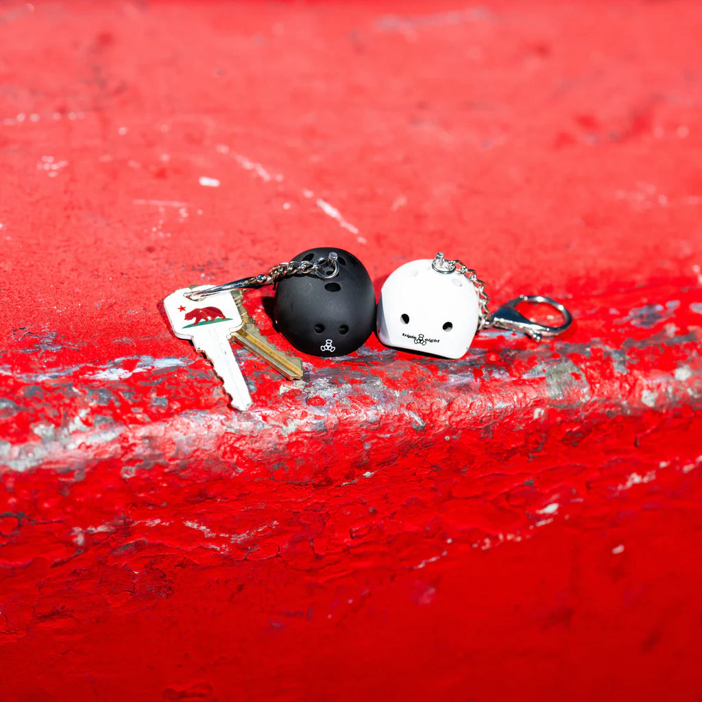 Helmet Key Chain - White